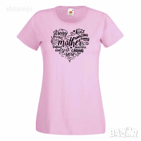 Дамска тениска Heart Mother Words 1,Празник на Майката,Подарък,Изненада,Рожден Ден