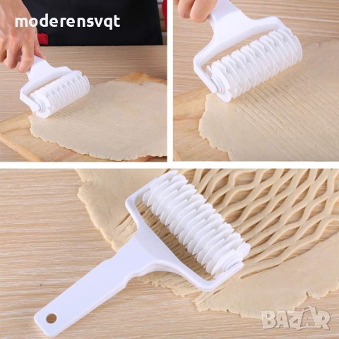 2 Вида валяци за тесто на резци и на шишове за мрежесто тесто и бисквити, снимка 7 - Прибори за хранене, готвене и сервиране - 40581059