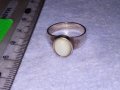 СКЪПОЦЕНЕН РЕТРО АРТ ДЕКО СРЕБЪРЕН ПРЪСТЕН СРЕБРО 925 / 950 с ШЛИФОВАН ЛУНЕН КАМЪК 29699, снимка 6