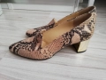 нови официални обувки Bata - змийска имитация, златен ток 40 номер, снимка 3