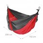 Хамак, люлка висящо легло, къмпинг люлка, хамак за пикник, хамак за градина, 200 кг, червено черен, , снимка 5