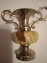 винтидж декоративна фигура сребро и мрамор, снимка 3