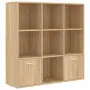 vidaXL Шкаф библиотека, дъб сонома, 98x30x98 см, инженерно дърво, снимка 1