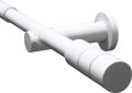 омплект корнизи GARDINIA Crete цилиндър, 120-210 см, метал, бял, снимка 1