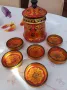 Красив голям буркан с шест купички руска хохлома, снимка 2
