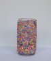 Стъклена чаша декорирана с цветни топченца , снимка 4