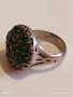 Винтидж Етно стил сребърен пръстен с Смарагди майсторска ръчна изработка 51823, снимка 10