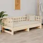 vidaXL Разтегателно дневно легло, 2x(90x200) см, борово дърво масив, снимка 4