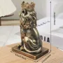 Елегантна Ръчно Изработена Скулптура на Статуя на Лъв Крал, снимка 13