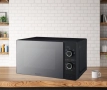 Микровълнова фурна 20L, черна, огледална, механична, снимка 3