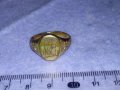 СТАРИНЕН ОРНАМЕНТИРАН МАРКОВ БРОНЗОВ РЕТРО ПРЪСТЕН с МОНОГРАМ USK ДЕБЕЛА ПОЗЛАТА и МАРКИРОВКА 36466, снимка 12