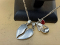 Сребърен ланец с 3 броя висулки /925/, снимка 3
