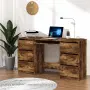 vidaXL Бюро, опушен дъб, 140x50x77 см, инженерно дърво, снимка 2