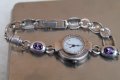 Немски часовник кварц гривна сребро и аметист ***, снимка 14