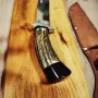 Ловен масивен нож с дръжка от еленов рог. Нов!, снимка 17