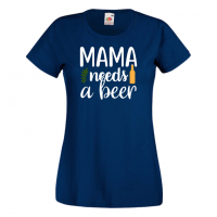 Дамска тениска Mama Needs A Beer,Празник,Бира,Бирфест,Beerfest,Подарък,Изненада, снимка 10 - Тениски - 36374329