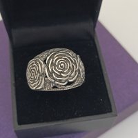 Красив сребърен пръстен роза #ДТ, снимка 5 - Пръстени - 44327047