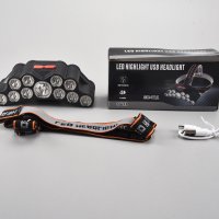 3764 Led фенер за глава челник с 11 LED диода и USB, снимка 8 - Къмпинг осветление - 41079781