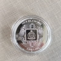 2023 1oz Niue $2 NZD биткойн сребърна монета BU , снимка 6 - Нумизматика и бонистика - 44717234