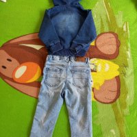 Детски дънки и якенце, снимка 2 - Бебешки дънки - 40618264