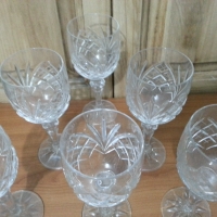 Кристални чаши за вино Чехословакия, снимка 4 - Антикварни и старинни предмети - 36075199