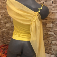 Ефирна блузка в актуално жълто , снимка 3 - Туники - 36358208