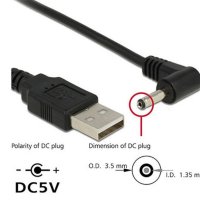 Кабел за зареждане USB към DC , 3.5 mm, 5V, снимка 2 - Къмпинг осветление - 41306637