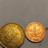 2 БР. ДЕФЕКТНИ монети ГФР 10 пфенинг  1971г. 1 пфенинг 1983 г .с черта на гърба , снимка 7 - Нумизматика и бонистика - 41154850