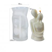 Прегърнати двойка силиконов молд форма фондан смола свещ восък глина сапун, снимка 2 - Форми - 35812311