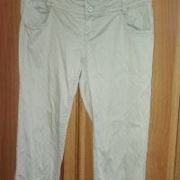 Дамски панталон прав крачол цвят слонова кост, лъскавина, снимка 3 - Панталони - 40839324