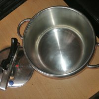 Продавам италианска тенджера под налягане - 8л, алпака, двойно дъно, снимка 4 - Съдове за готвене - 40288730