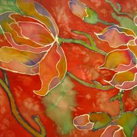 Ръчно изработен копринен шал с лотосови цветя като най-добър подарък, за да покажете вашата любов, снимка 2 - Шалове - 38570905