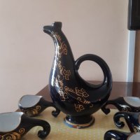 Рядка находка. Винтидж комплект от 5 чаши и стомна  Black Ceramic , снимка 7 - Антикварни и старинни предмети - 39646472