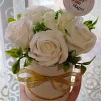 Нежни букети със сапунени цветя, снимка 16 - Подаръци за жени - 40295598