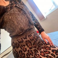 Тигрова дантелена рокля, М/L размер, снимка 2 - Рокли - 35985398