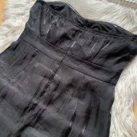 Черна рокля с лъскав ефект, снимка 3 - Рокли - 42113396