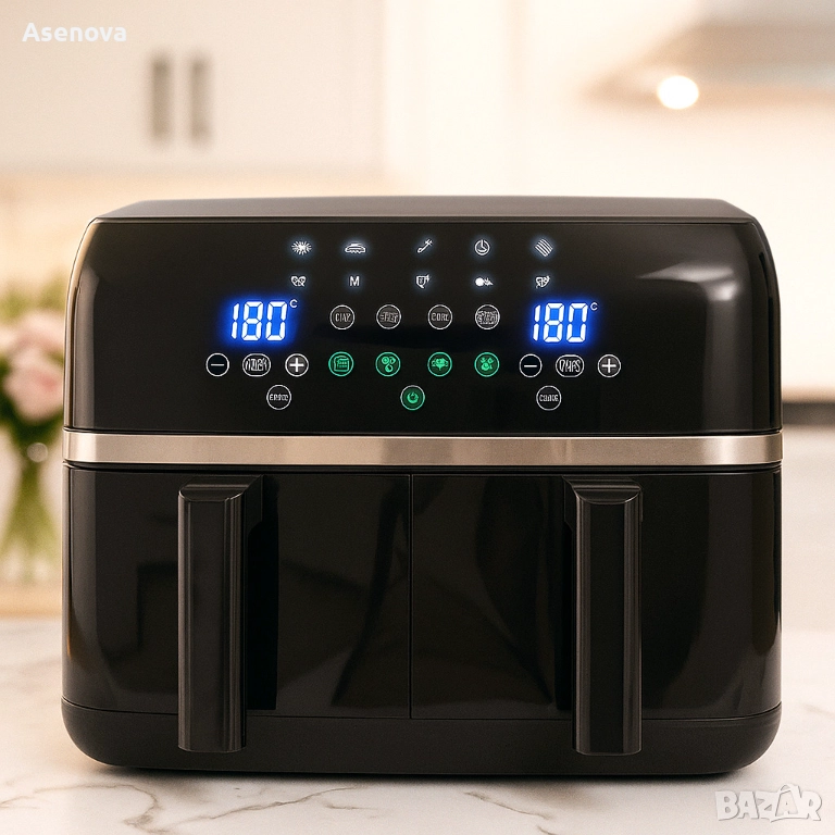 Двоен Air fryer T&G BEST COOKING 32847A0 - отделни LED дисплеи за всяка зона, снимка 1