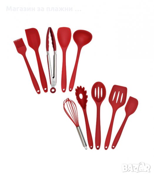 КОМПЛЕКТ ПРИБОРИ ЗА ГОТВЕНЕ И СЕРВИРАНЕ ОТ СИЛИКОН, 10 БР. - код 1748, снимка 1