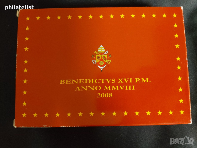 Ватикана PROOF 2008 г. - комплектен сет от 1 цент до 2 евро + възпоменателен сребърен медал, снимка 1