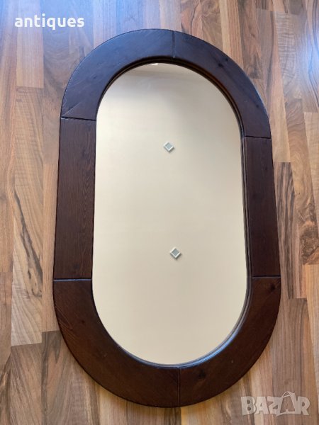 Старо дървено огледало - 100/60см, снимка 1