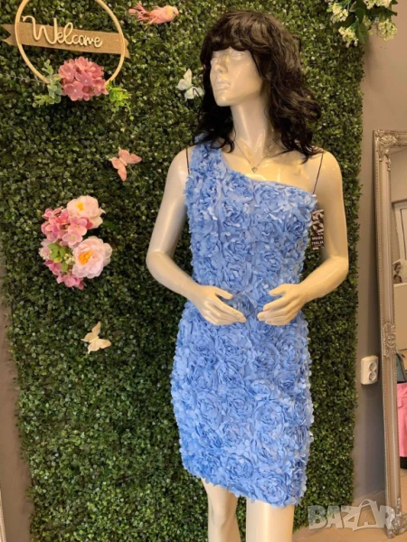 💙Разкошна официална рокля с 3Д цветя  , снимка 1