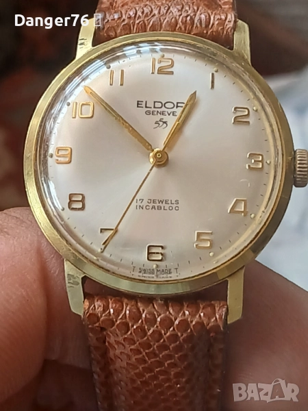 Швейцарски позлатен механичен часовник, снимка 1