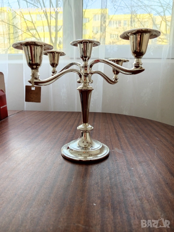 Свешник, красив, висок, посребрен, снимка 1