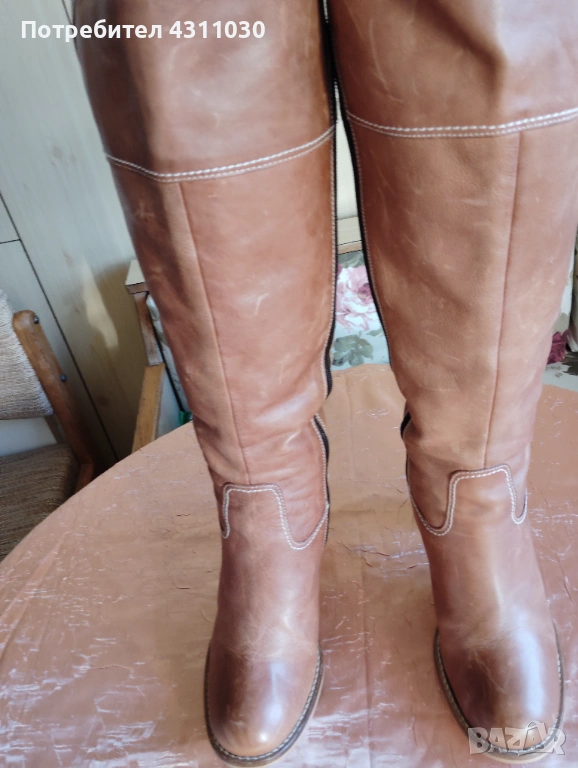 Дамски ботуши SIMPLY естествена кожа за дама с широк прасец 42 номер, снимка 1