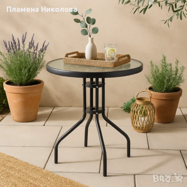 Maca Muhler 60xH74cm, стъклен плот, снимка 1