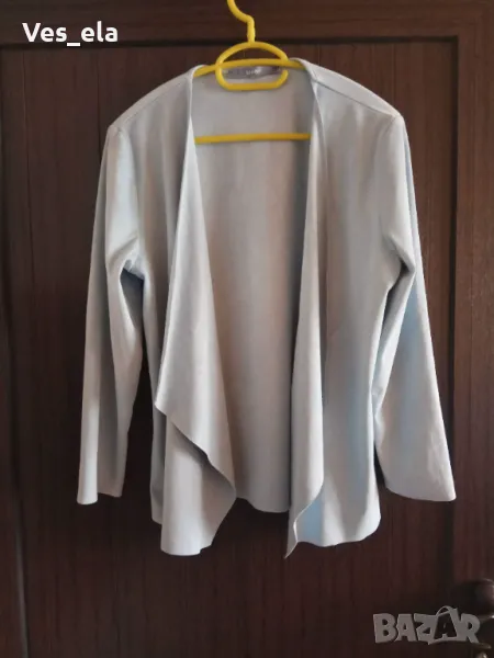 Светло синьо велурено отворено сако , снимка 1
