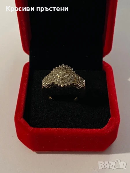 Златен пръстен с 1,00 карат Диаманти/Брилянти, снимка 1