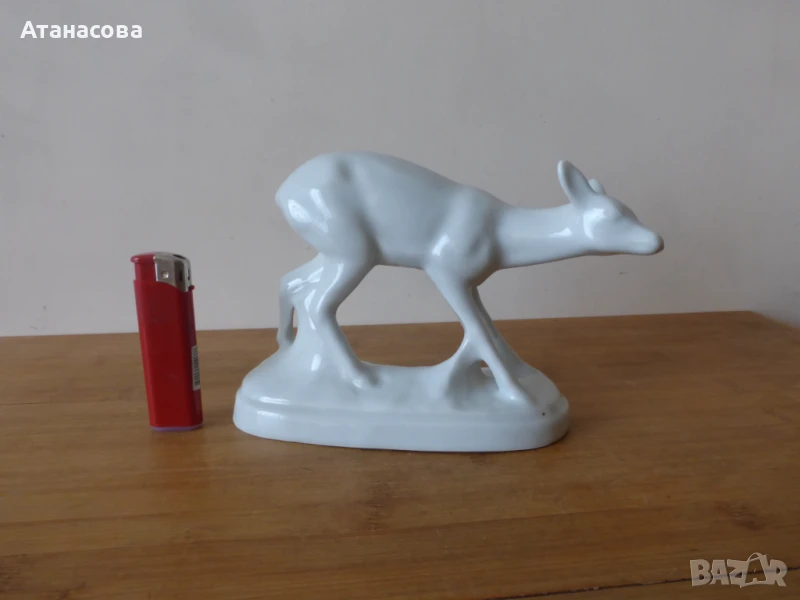 Българска порцеланова фигура Сърна Сърничка Изида 1968 г, снимка 1