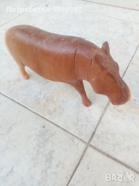Дървена фигура на хипопотам, снимка 1