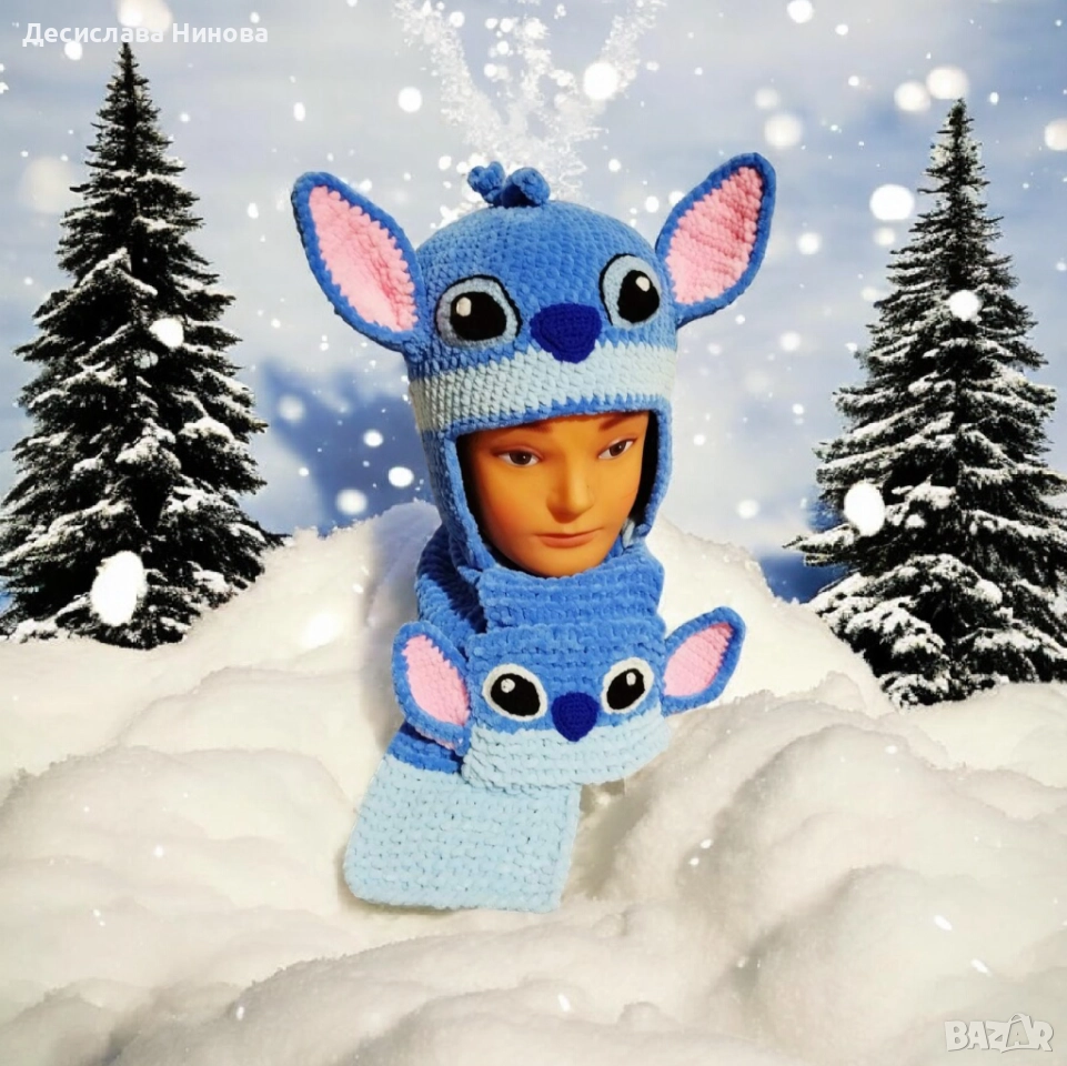 Шапка "Стич"-ръчна изработка, снимка 1